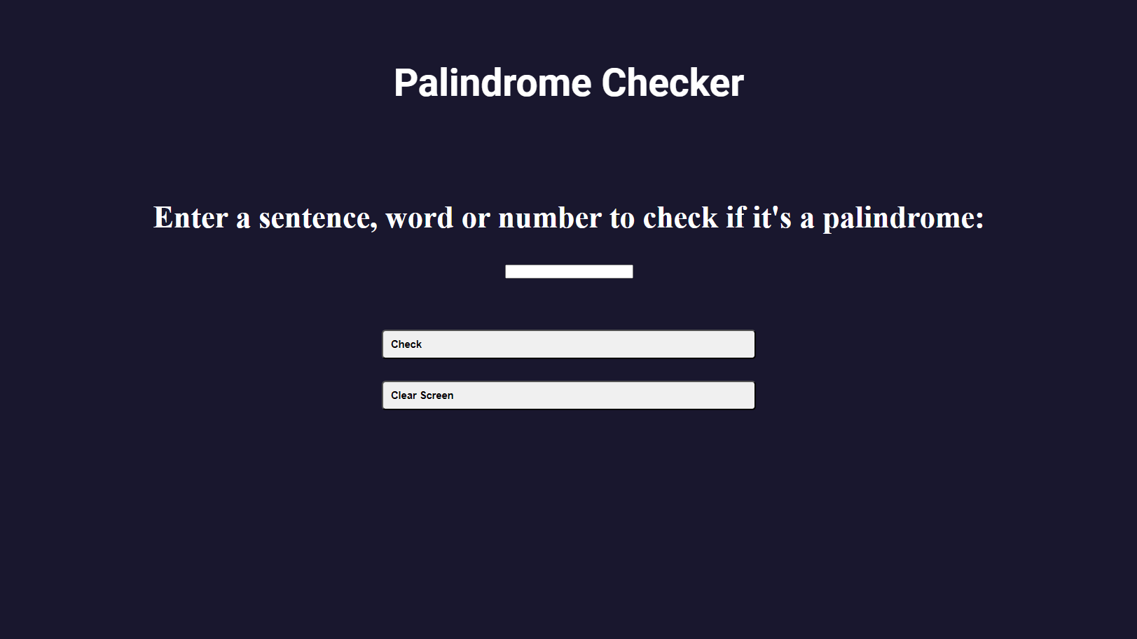 Palindrome Checker