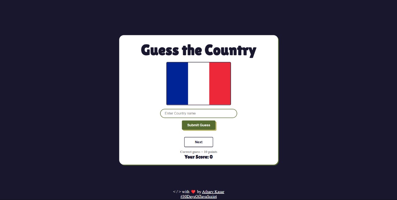 Guess the Country game